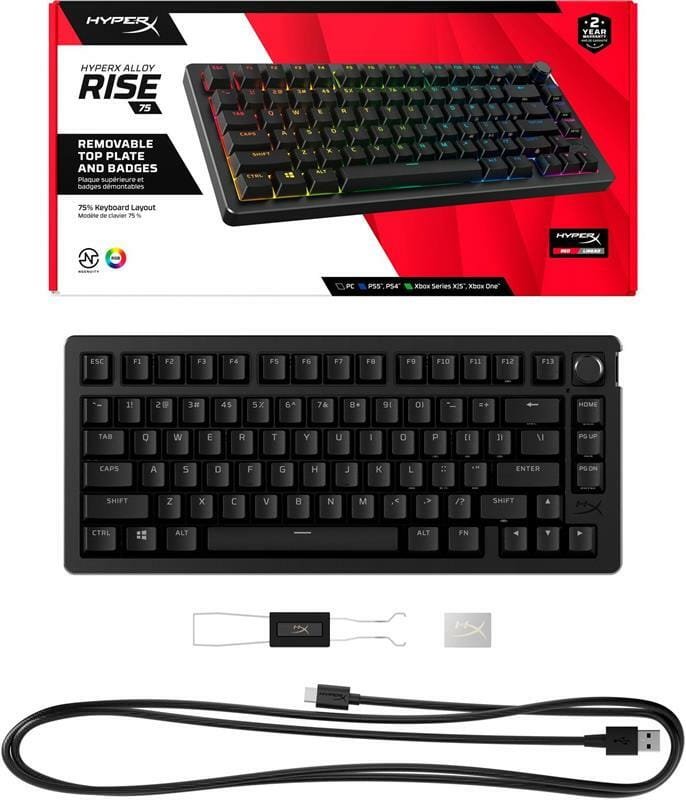 Клавиатура HyperX Alloy Rise 75 PBT Mechanical HyperX Red Black (7G7A4AA)