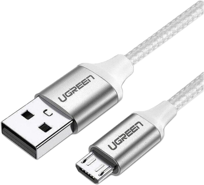 Кабель Ugreen US290 Aluminum Braid USB - MicroUSB (M/M), 1 м, White (60151)