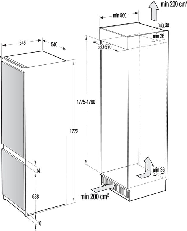 Вбудований холодильник Gorenje NRKI218EA0