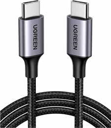 Кабель Ugreen US261 USB Type-C - USB Type-C (M/M), 1 м, Grey/Black (50150)