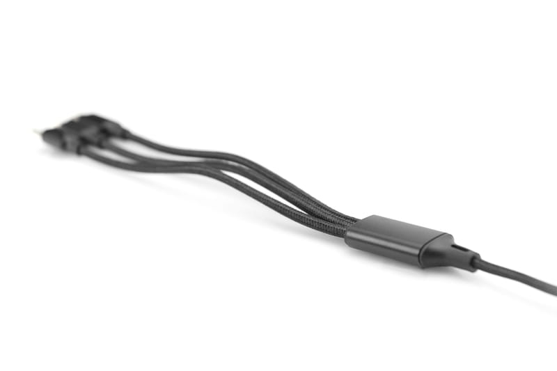 Кабель Digitus USB -  Lightning/USB Type-C/micro USB (M/M), 1 м, Black (AK-300160-010-S)