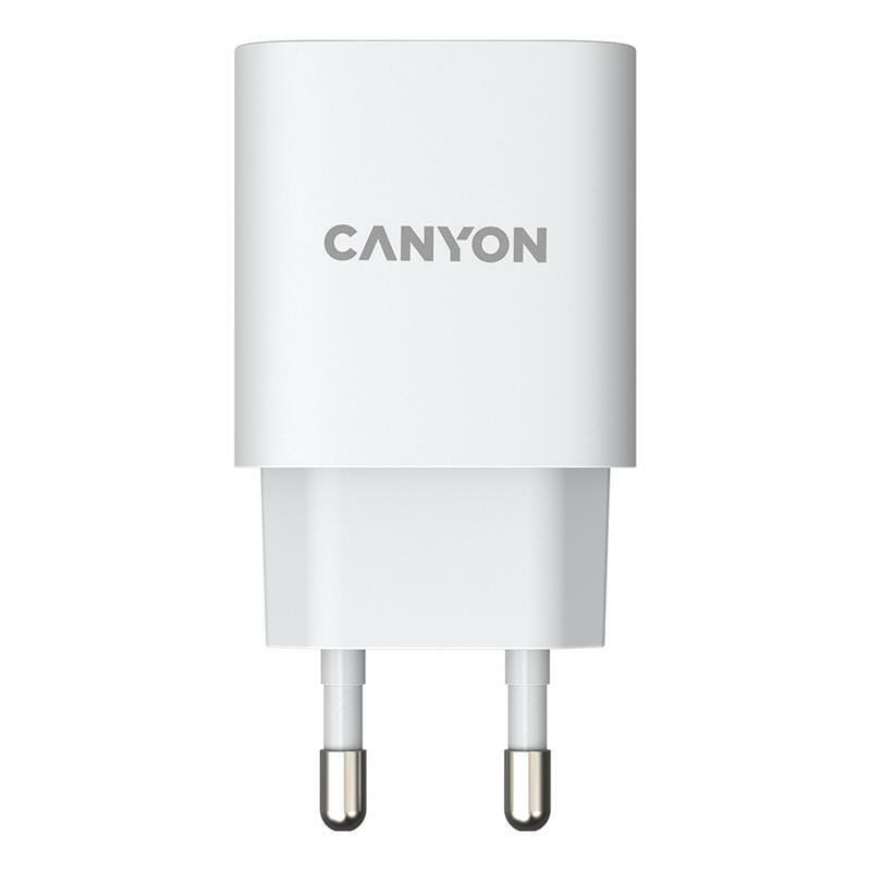 Сетевое зарядное устройство Canyon H-20-04 (2USB, 3A) PD, QC3.0 White (CNE-CHA20W04)