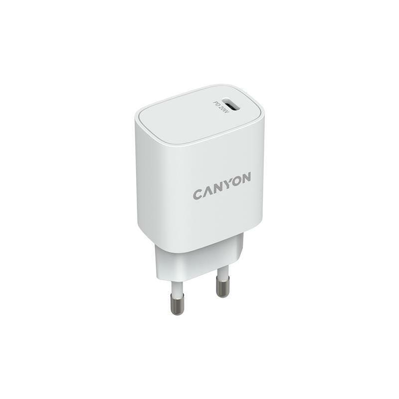 Сетевое зарядное устройство Canyon H-20-02 (1USB, 3A) PD White (CNE-CHA20W02)