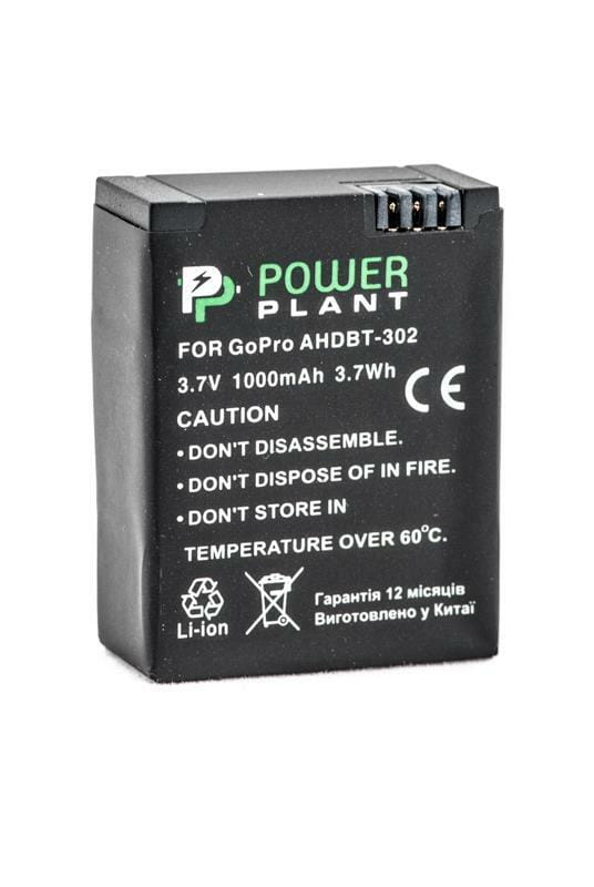 Акумулятор PowerPlant для GoPro AHDBT-302 1000mAh (DV00DV1398)