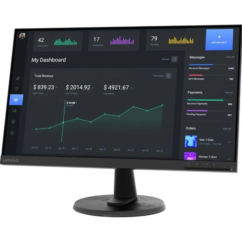 Монитор Lenovo 23.8" D24-40 (67A2KAC6UA) VA Black