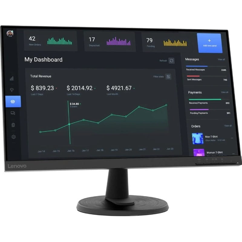 Монитор Lenovo 23.8" D24-40 (67A2KAC6UA) VA Black