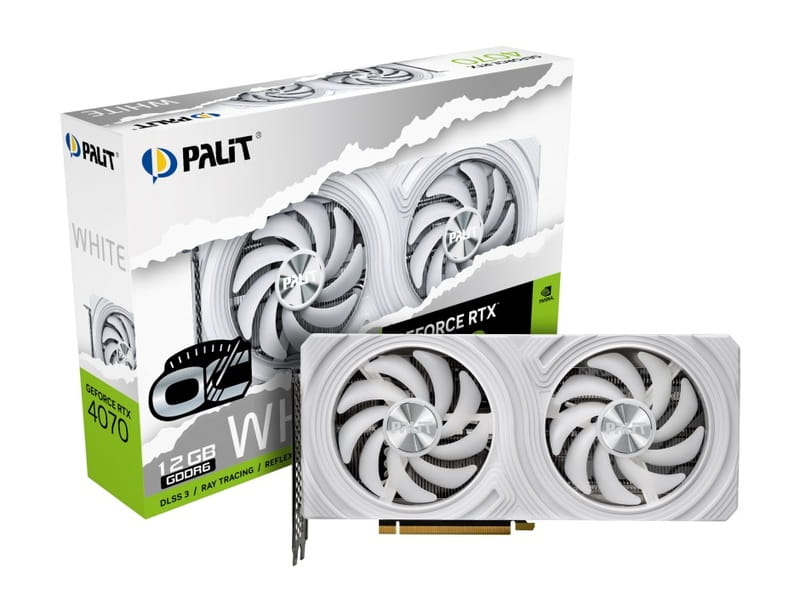 Видеокарта GF RTX 4070 12GB GDDR6 White OC Palit (NE64070S19K9-1048L)