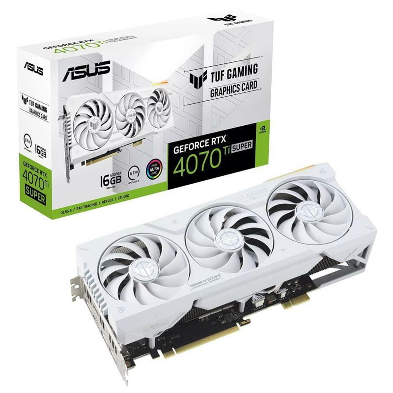 Видеокарта GF RTX 4070 Ti Super 16GB GDDR6X TUF Gaming BTF White Asus (TUF-RTX4070TIS-16G-BTF-WHITE)