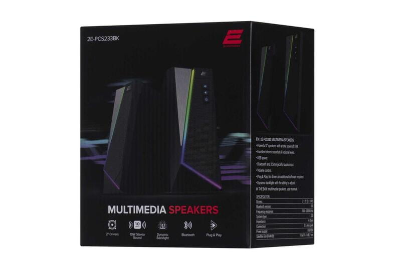 Акустическая система 2E PCS233 RGB Black (2E-PCS233BK)