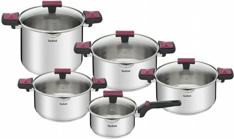 Набор посуды Tefal Cook&Clip 10 предметов (G723SA74)