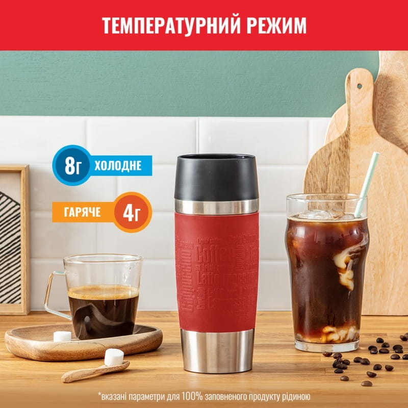 Термочашка Tefal Travel Mug Classic 360 мл Red (N2020410)