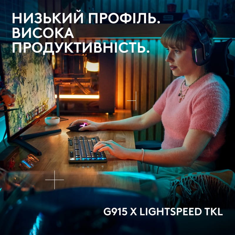 Клавиатура беспроводная Logitech G915 X Lightspeed TKL Wireless Clicky Black (920-012757)