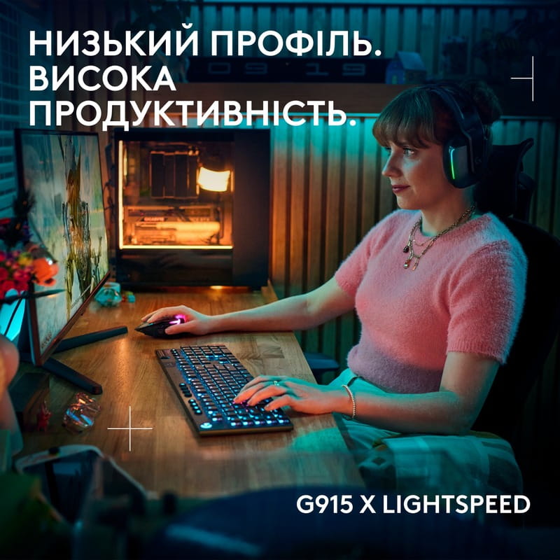 Клавиатура беспроводная Logitech G915 X Lightspeed Wireless Linear Black (920-012698)