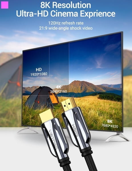 Кабель Vention HDMI-HDMI, 2 m, v2.1 (AALBH)