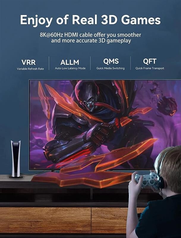 Кабель Vention HDMI - HDMI V 2.1 (M/M), 1 м, Black (AANBF)