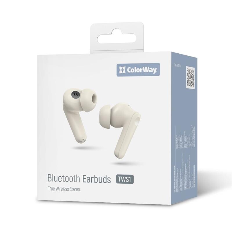 Bluetooth-гарнитура СolorWay Slim TWS-1 Earbuds Long Life Beige (CW-TWS1BE)