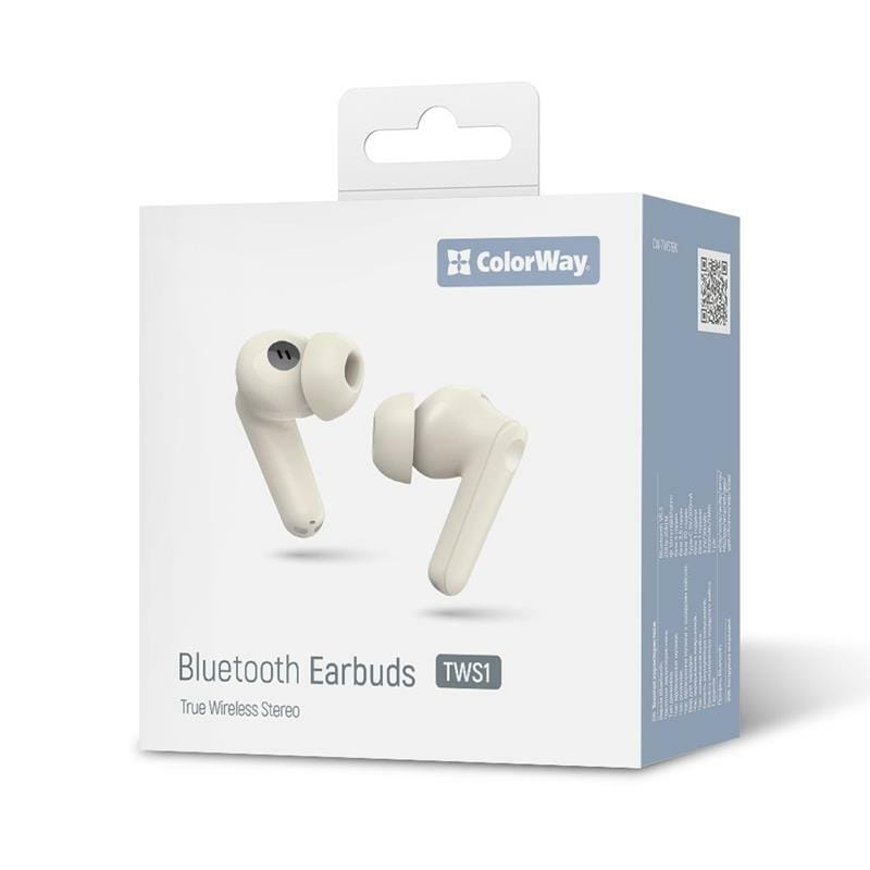 Bluetooth-гарнітура СolorWay Slim TWS-1 Earbuds Long Life Beige (CW-TWS1BE)