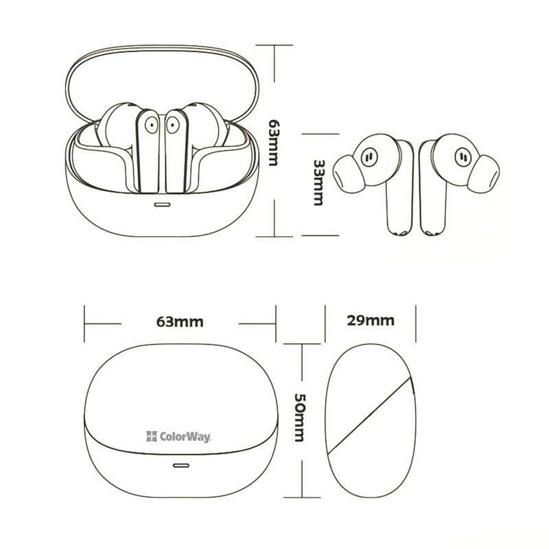 Bluetooth-гарнитура СolorWay Slim TWS-1 Earbuds Long Life Black (CW-TWS1BK1)