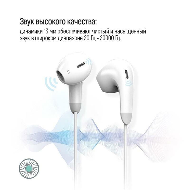 Гарнітура СolorWay 3.5 mm Wired Earphone Sound Wave White (CW-WD04WT)