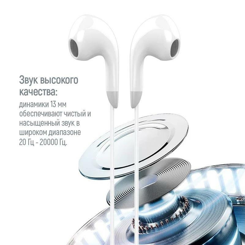 Гарнітура СolorWay 3.5 mm Wired Earphone Sound Wave White (CW-WD04WT)