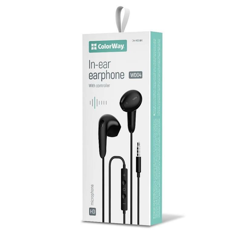 Гарнитура СolorWay 3.5 mm Wired Earphone Sound Wave Black (CW-WD04BK)