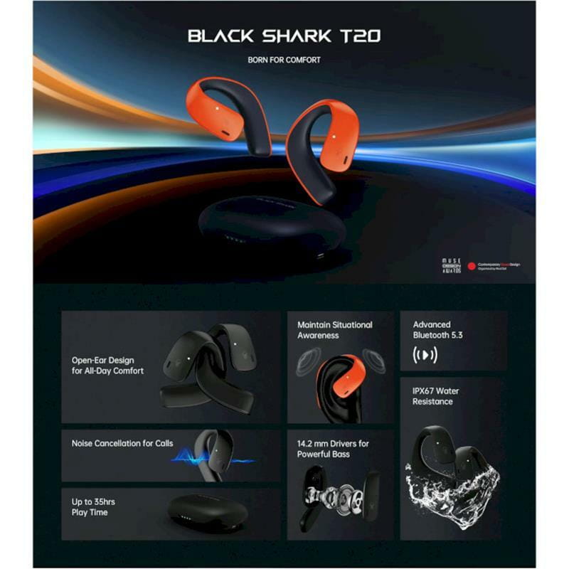 Bluetooth-гарнитура Black Shark T20 Gold (BS-T20)