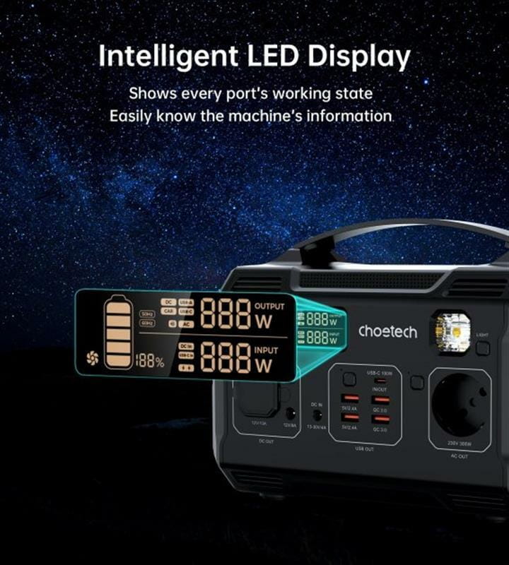 Зарядная станция Choetech Portable Power Station 83200mA Black (BS002-V2)