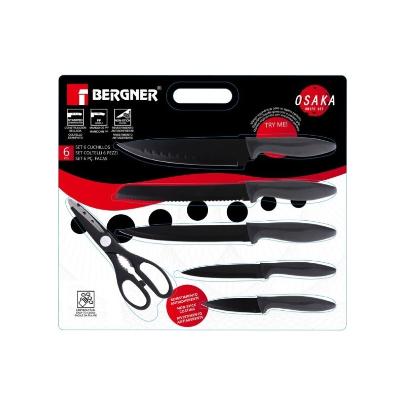 Набір ножів Bergner Osaka 6 предметів (BG-9075-BK)