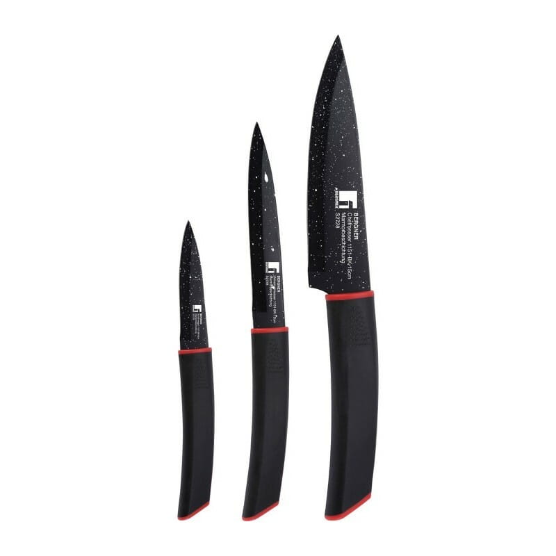 Набір ножів Bergner Keops marble 3 предмети (BG-1151-BK)
