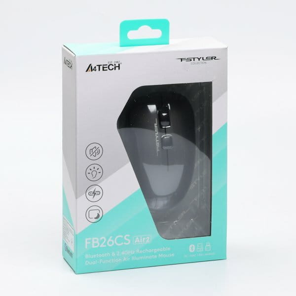 Мышь беспроводная A4Tech Fstyler FB26CS Air2 Smoky Grey