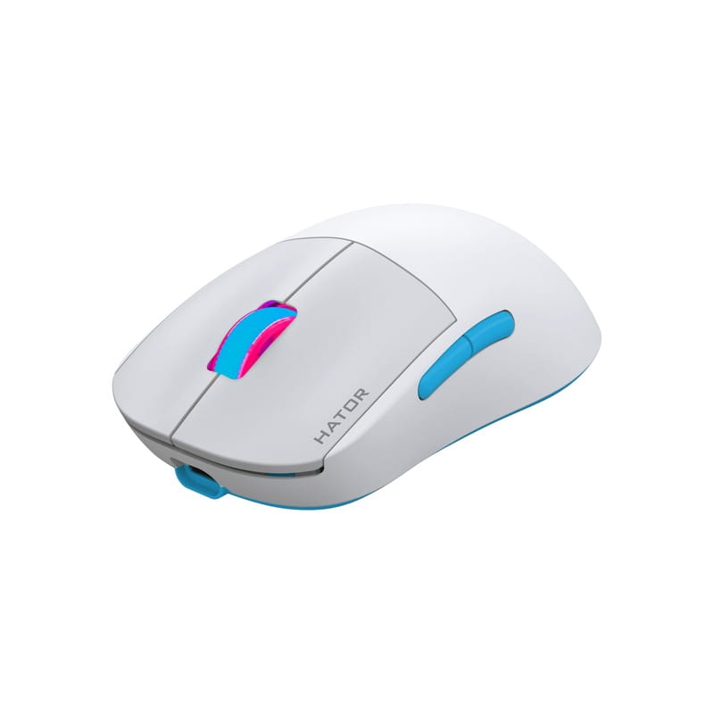 Мышь беспроводная Hator Quasar 2 Pro Wireless White/Cyan (HTM561WC)