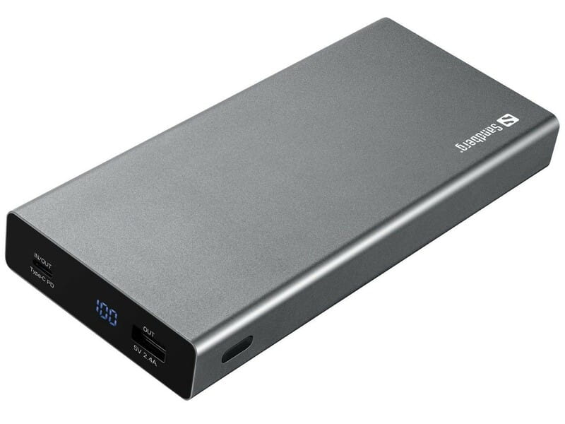 Універсальна мобільна батарея Sandberg Powerbank 20000mAh PD 100W Silver (420-52)