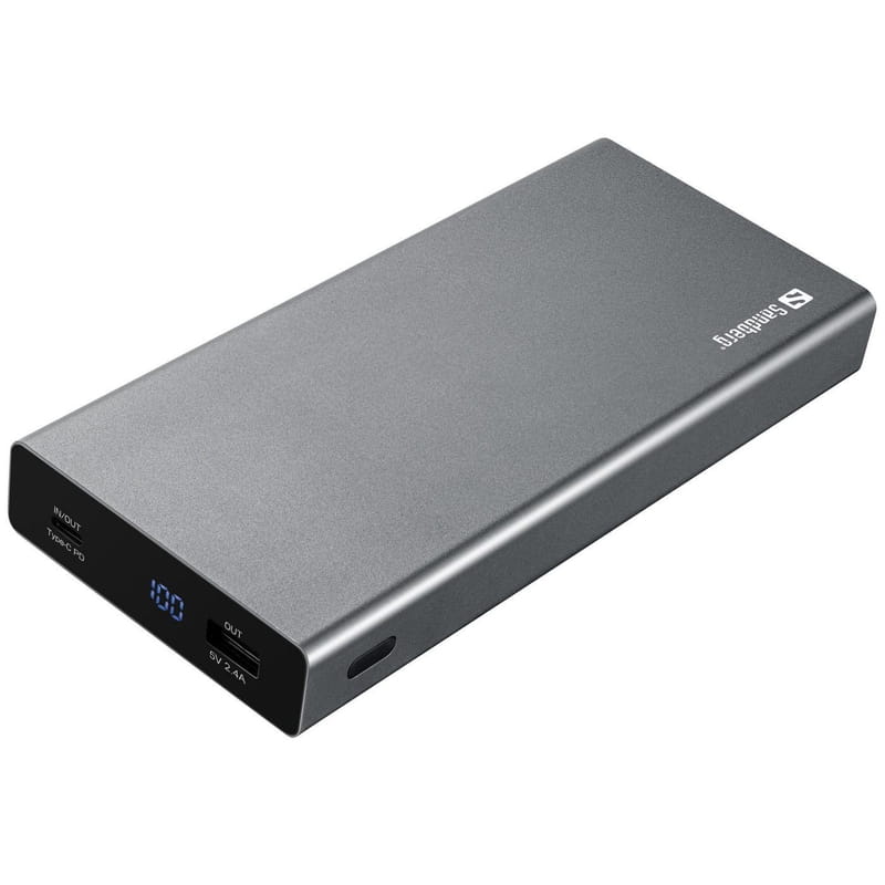 Універсальна мобільна батарея Sandberg Powerbank 20000mAh PD 100W Silver (420-52)