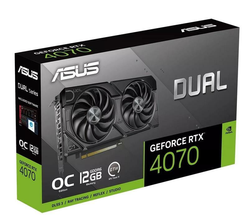 Видеокарта GF RTX 4070 12GB GDDR6 Dual EVO OC Asus (DUAL-RTX4070-O12GD6-EVO)