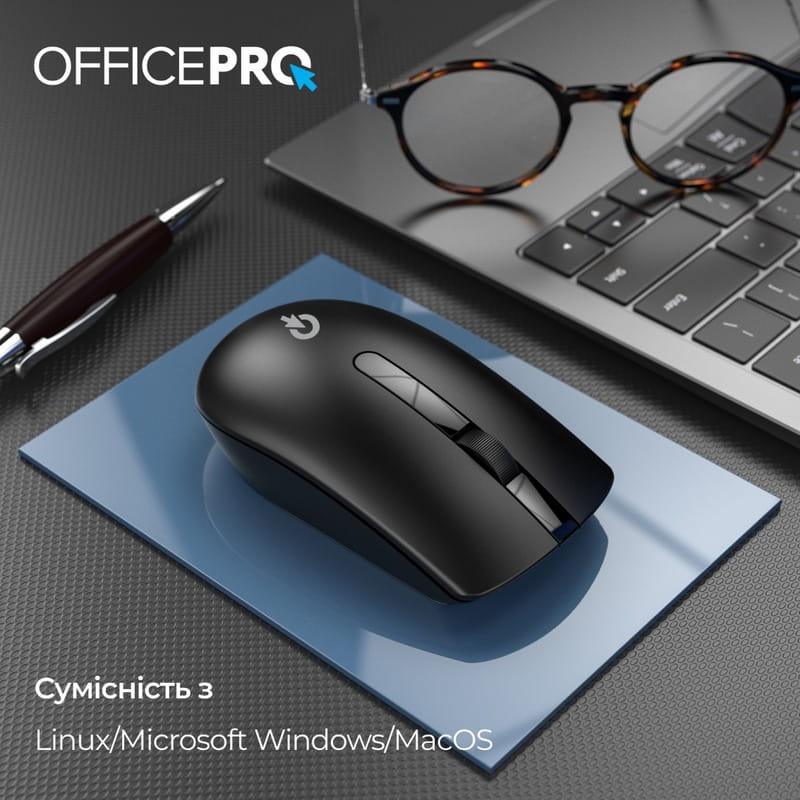 Мышь беспроводная OfficePro M175B Silent Click Wireless Black