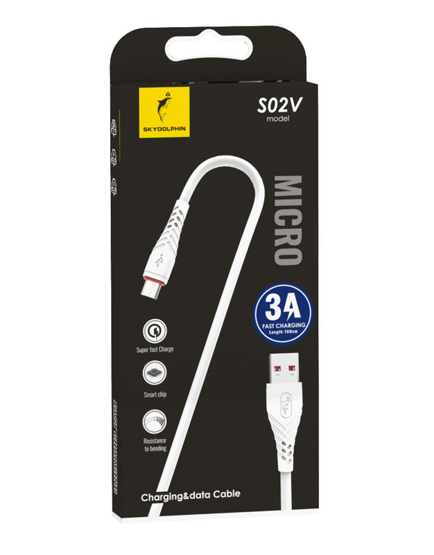 Кабель SkyDolphin S02V USB - micro USB (M/M), 1 м, White (SDUSB-000590)