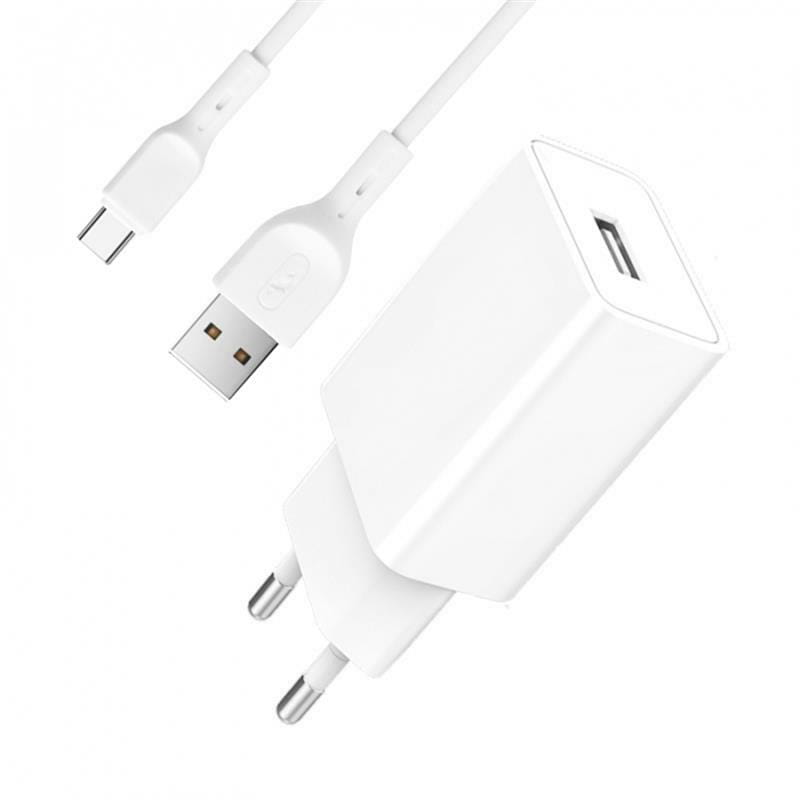 Зарядное устройство SkyDolphin SC36T (1USB, 2.4A) White (SDMZP-000117) + кабель Type-C