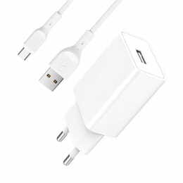 Зарядний пристрій SkyDolphin SC36T (1USB, 2.4A) White (SDMZP-000117) + кабель Type-C