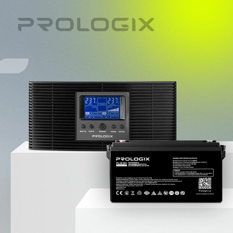 Комплект резервного живлення Prologix 600 (PLP600XL) + АКБ PL12-80, AGM