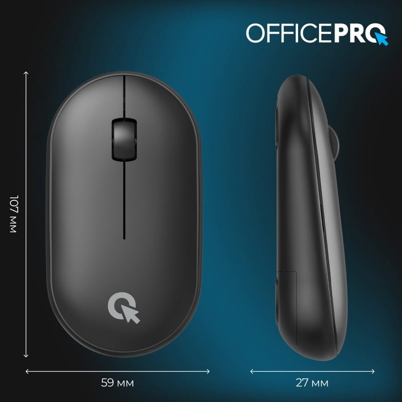 Мышь беспроводная OfficePro M185B Silent Click Wireless Black