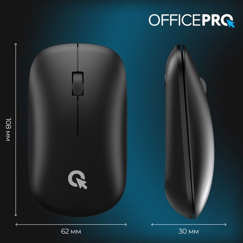 Мышь беспроводная OfficePro M225B Silent Click Wireless Black