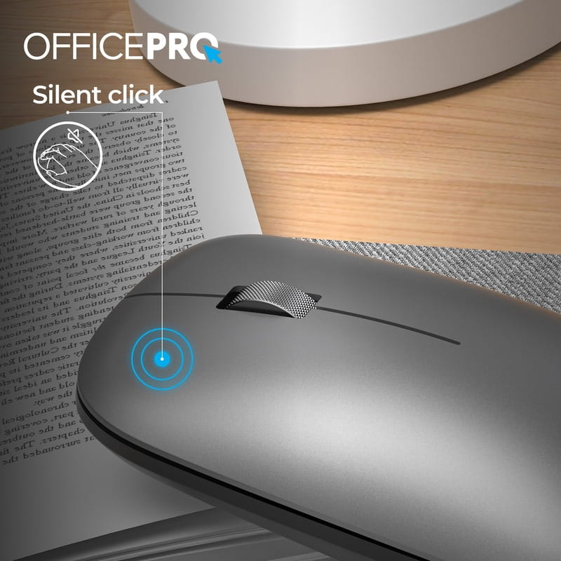 Мышь беспроводная OfficePro M225G Silent Click Wireless Gray