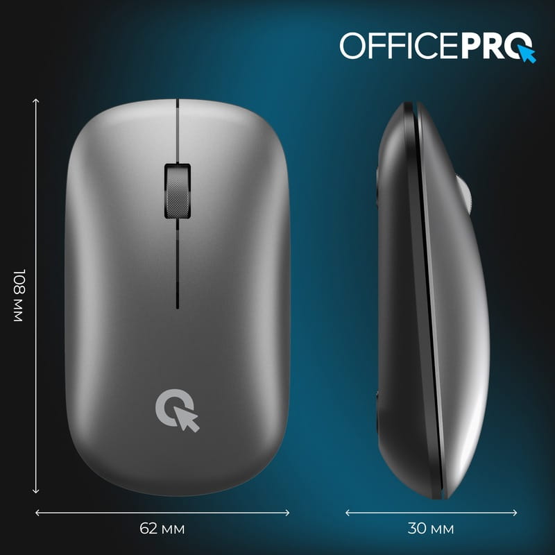 Миша бездротова OfficePro M225G Silent Click Wireless Gray