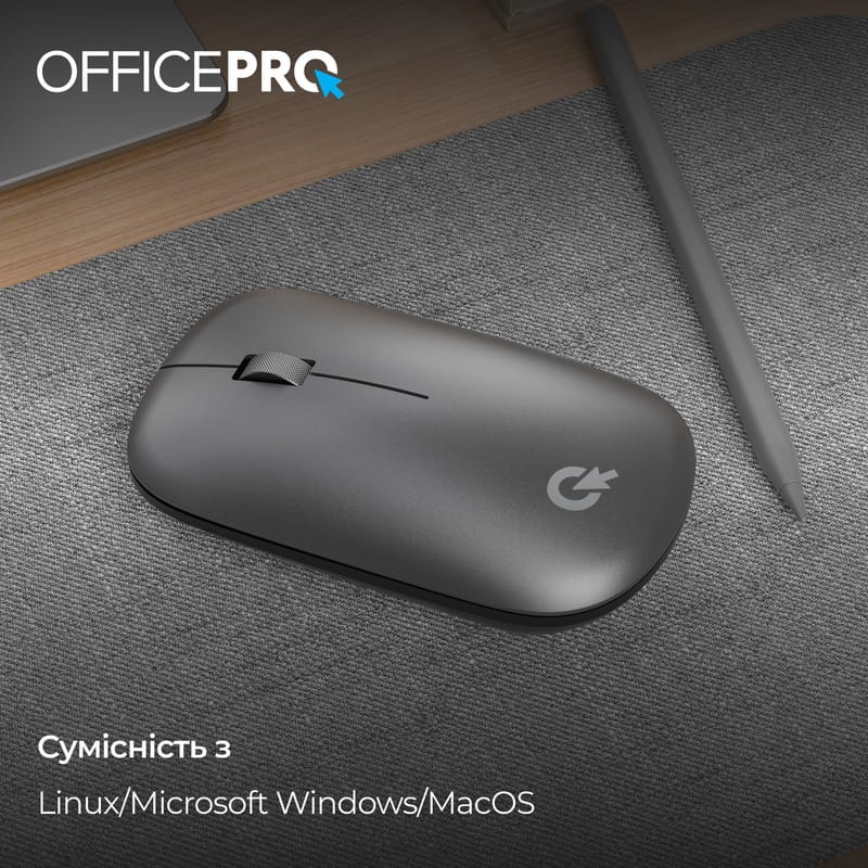 Миша бездротова OfficePro M225G Silent Click Wireless Gray