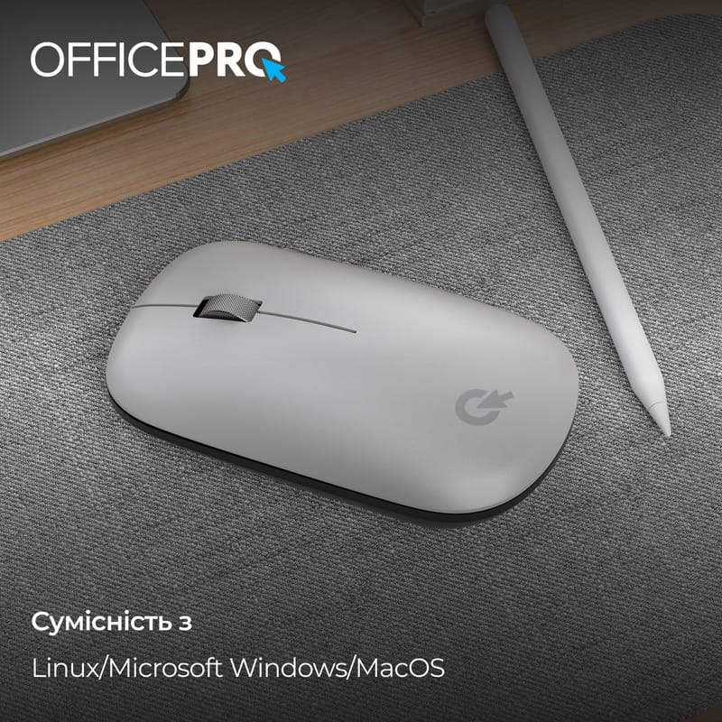 Миша бездротова OfficePro M225S Silent Click Wireless Silver