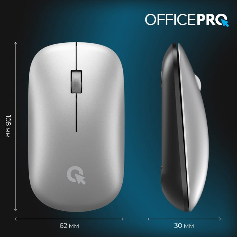 Миша бездротова OfficePro M225S Silent Click Wireless Silver