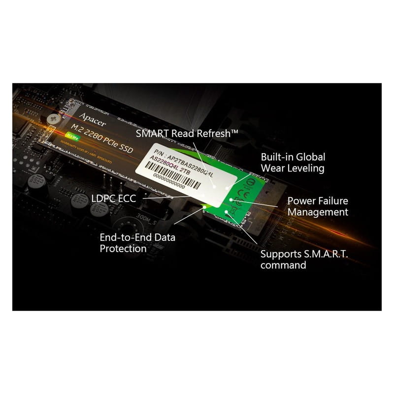 Накопичувач SSD 1TB Apacer AS2280Q4X M.2 2280 PCIe 4.0 x4 3D TLC (AP1TBAS2280Q4X-1)