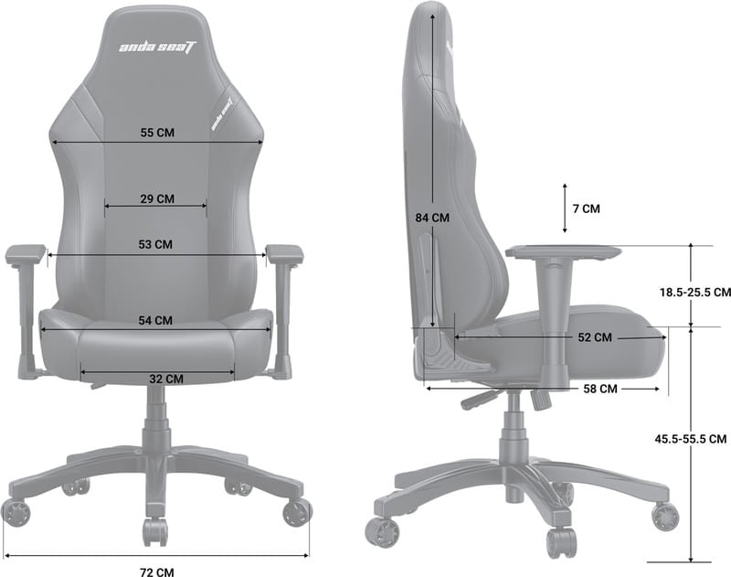 Кресло для геймеров Anda Seat Luna Size L Fabric Grey (AD18-44-G-F)