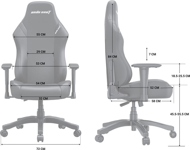 Кресло для геймеров Anda Seat Luna Size L Fabric Grey (AD18-44-G-F)