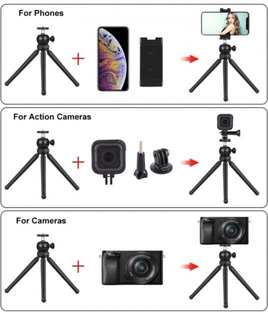 Комплект блогера Puluz PKT3094B 4в1 (свет, крепление, держатель для телефона, микрофон)